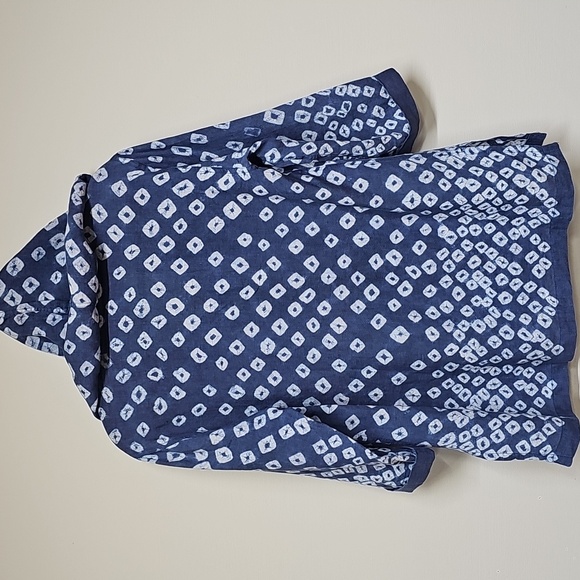 Tommy Bahama Shibori Linen Baja Hoodie, Blue White, Size Medium - Picture 5 of 12